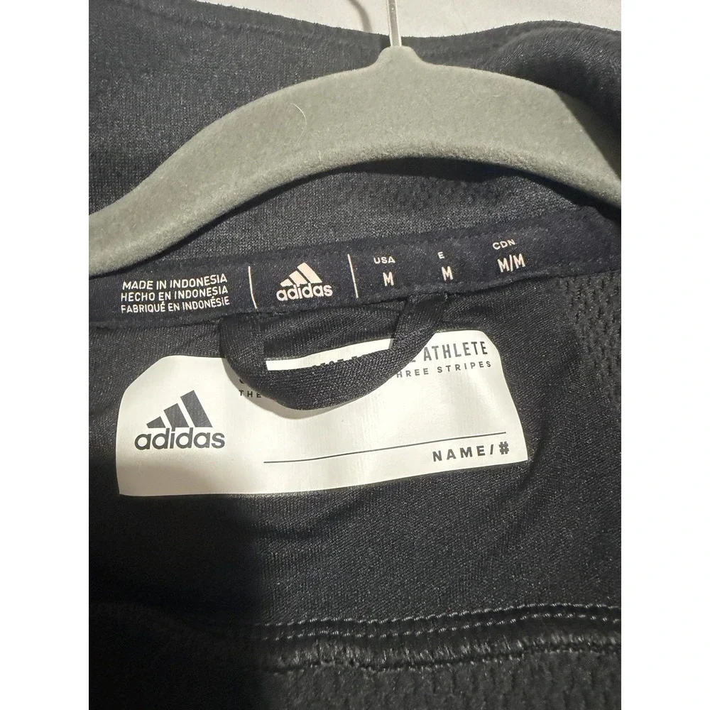 adidas black dri-fit style ls jacket 1/2 zip,‎ pockets, men's medium